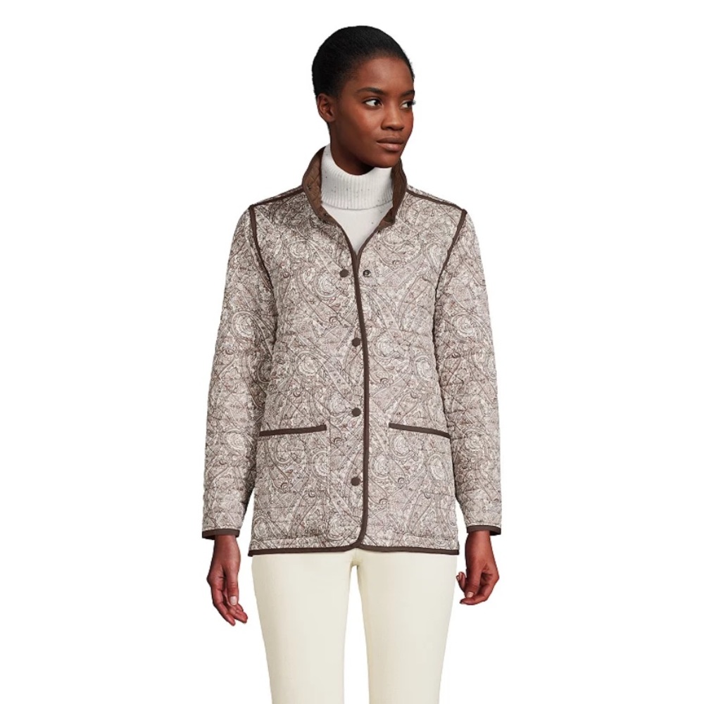 Lands End Brown Insulated‎ Reversible Barn Coat Sz. 1X